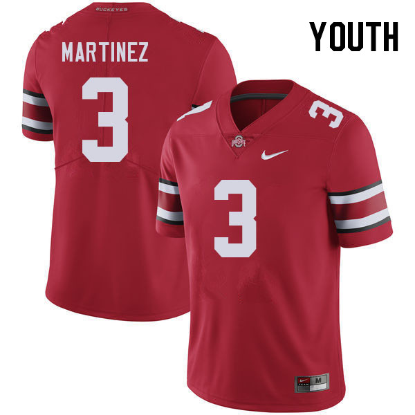 Youth #3 Cameron Martinez Ohio State Buckeyes College Football Jerseys Stitched Sale-Red